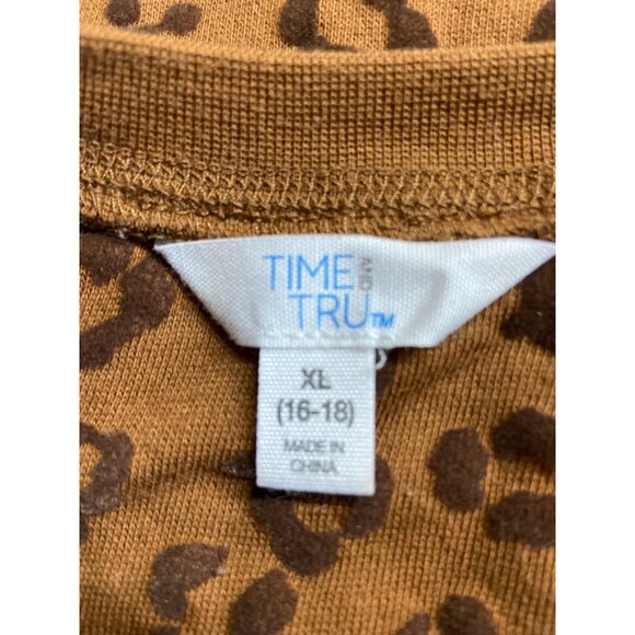 Time Tru Leopard Crewneck Sweatshirt XL Brown Y2K Streetwear Soft Cozy Mobwife - Picture 3 of 7